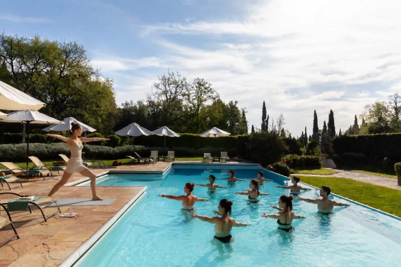 Outdoor Aqua pilates session - La Collegiata, BZAR hotels in Tuscany